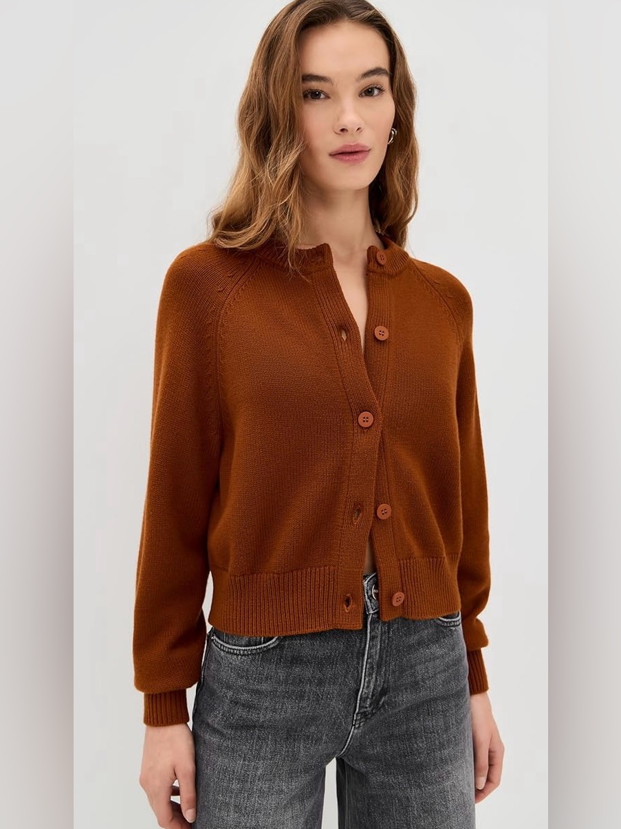 Aligne Tania Diamant Cardigan In Cognac
